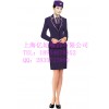 茄紫色空姐服，黑色空姐职业装，深紫色高铁乘务装