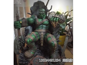 漫展复仇者联盟系列之一浩克緑巨人雕塑