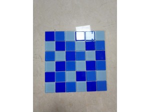 供应 48规格 蓝色水晶玻璃马赛克 游泳池 水池适用