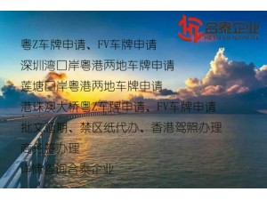 FV车牌与粤Z车牌指标申请区别q怎么快速办理深圳湾车牌