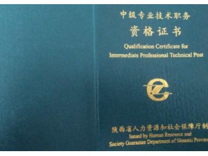 2020年度陕西省工程系列中级专业技术职务任职资格评审通知