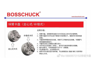 BOSSCHUCK球臂卡盘，可分为卡爪自定心和卡爪补偿两种