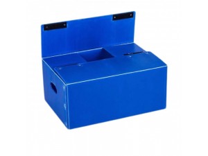 蓝白色可折叠中空板箱物流周转塑料PP箱 纸箱型骨架型万通板箱