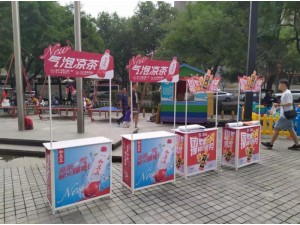 西安铝合金促销台,便携折叠促销桌，超市地摊摆摊桌,广告促销台