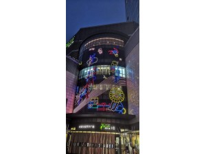 上海浦东区楼体广告灯箱制作，外墙拉网霓虹灯制作安装